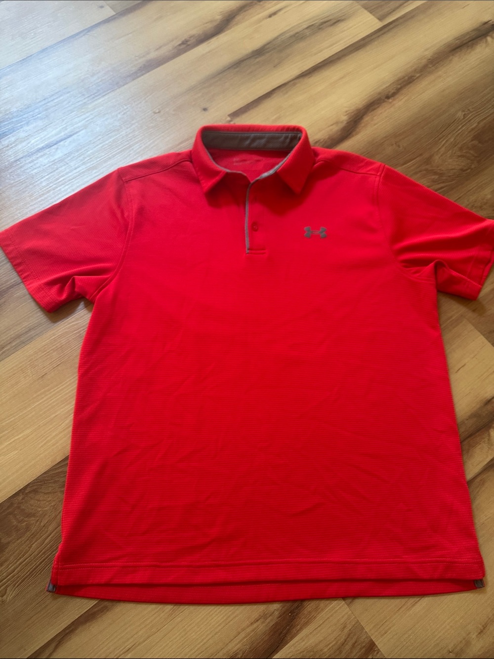 Under Armour Red Men’s Polo with Gray Logo